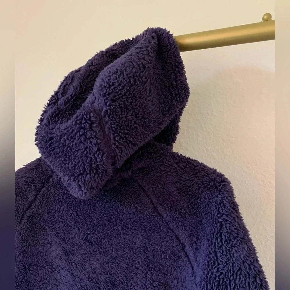 Burton Women's Purple Sherpa Fuzzy Fleece Zip-Up Hoodie Jacket Size S Apres Ski